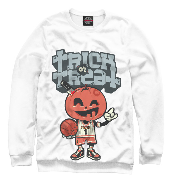 Свитшот для девочек с изображением Trick or Treat цвета Белый