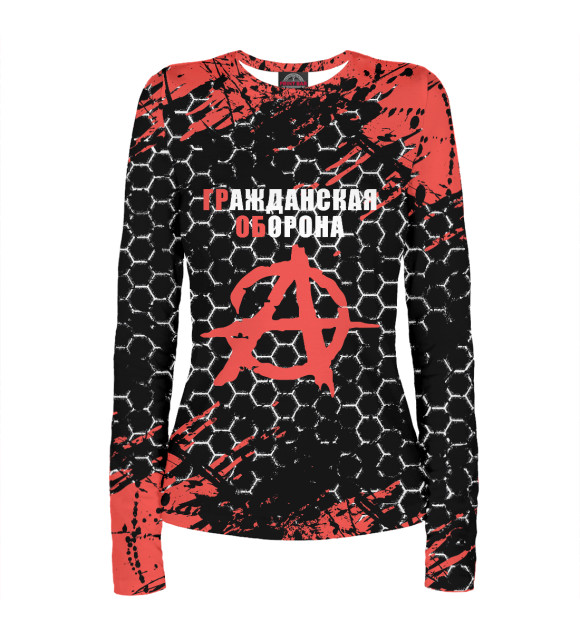 Женский лонгслив с изображением Гражданская Оборона цвета Белый