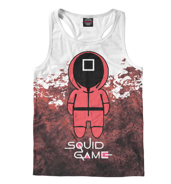 Мужская майка-борцовка с изображением Игра в кальмара цвета Белый