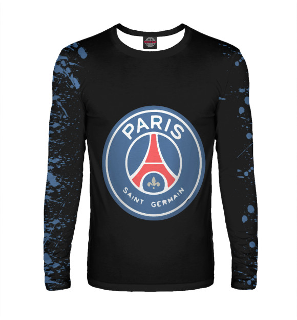 Мужской лонгслив с изображением PSG цвета Белый