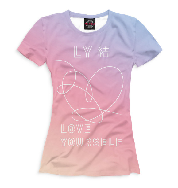 Женская футболка с изображением Love Yourself цвета Белый