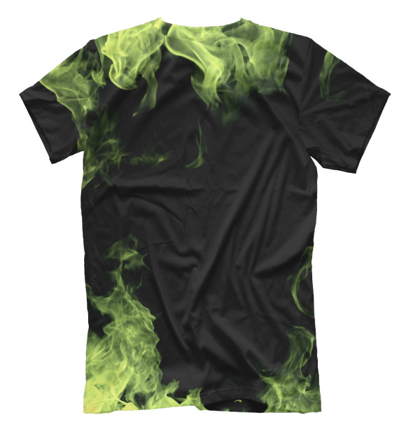 Мужская футболка с изображением Зеленый огонь цвета Белый