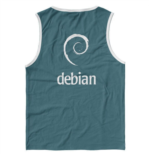 Майка для мальчика с изображением Debian Blue цвета Белый