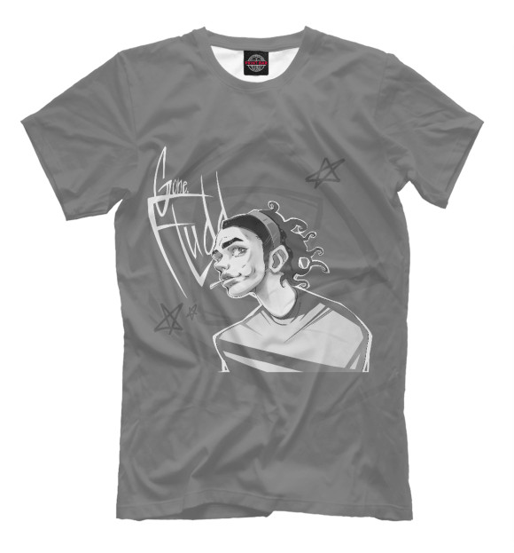 Мужская футболка с изображением GONE.Fludd цвета Серый