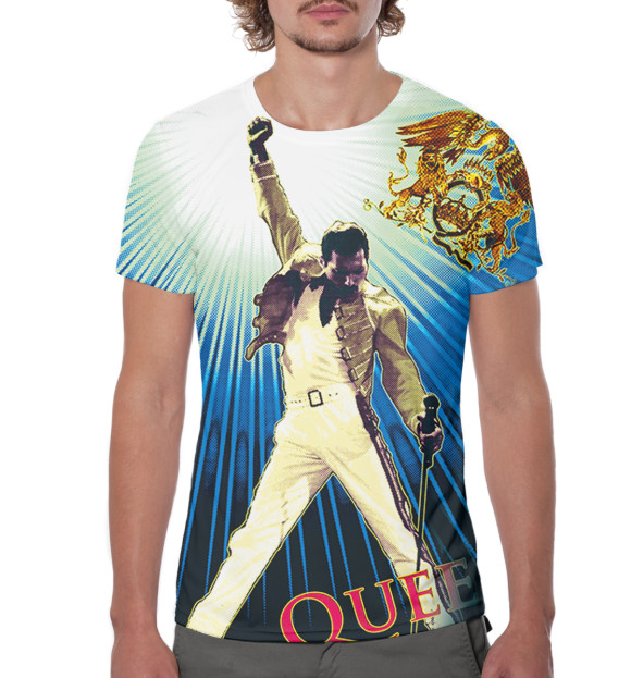 Мужская футболка с изображением Freddie Mercury цвета Белый