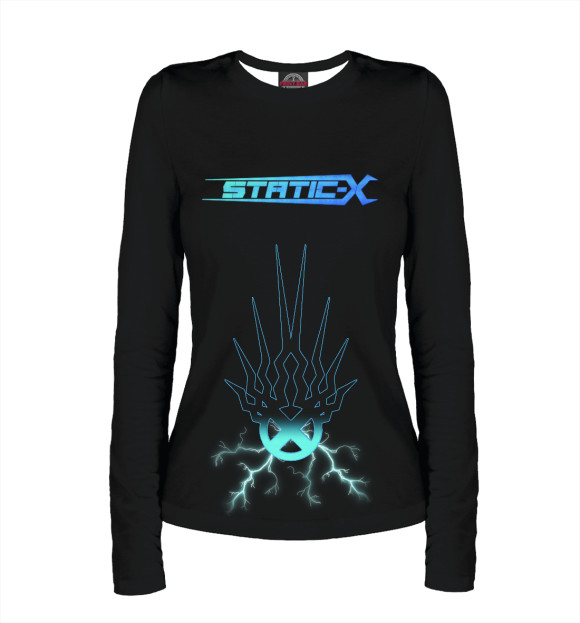 Женский лонгслив с изображением Static-X цвета Белый