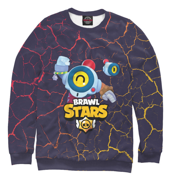 Мужской свитшот с изображением Brawl Stars Nani цвета Белый