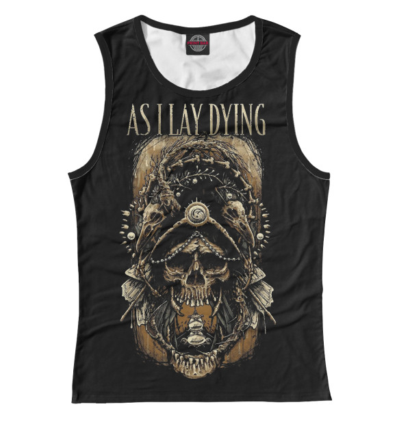 Женская майка с изображением As I Lay Dying цвета Белый