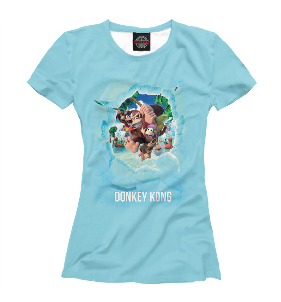 Футболка для девочек с изображением Donkey Kong цвета Белый