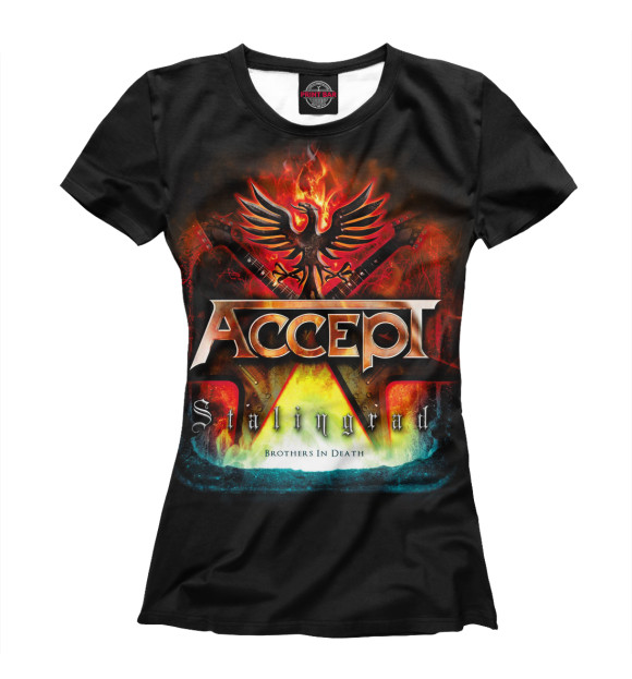 Женская футболка с изображением Accept цвета Белый
