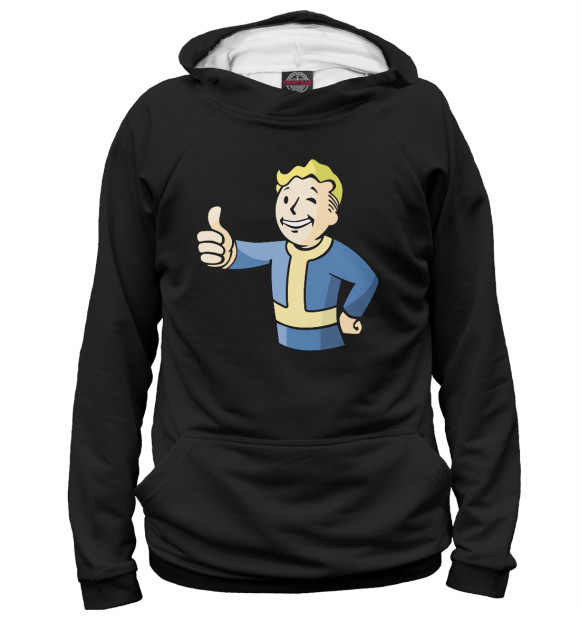 Мужское худи с изображением Fallout цвета Белый