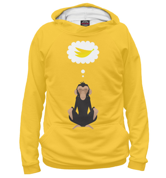 Женское худи с изображением Monkeys Dream цвета Белый