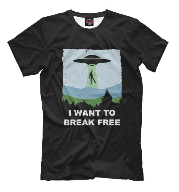 Мужская футболка с изображением Queen - I Want To Break Free цвета Черный
