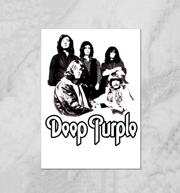 Плакат с притом Deep Purple цвета Белый Плакат с изображением Deep Purple цвета Белый