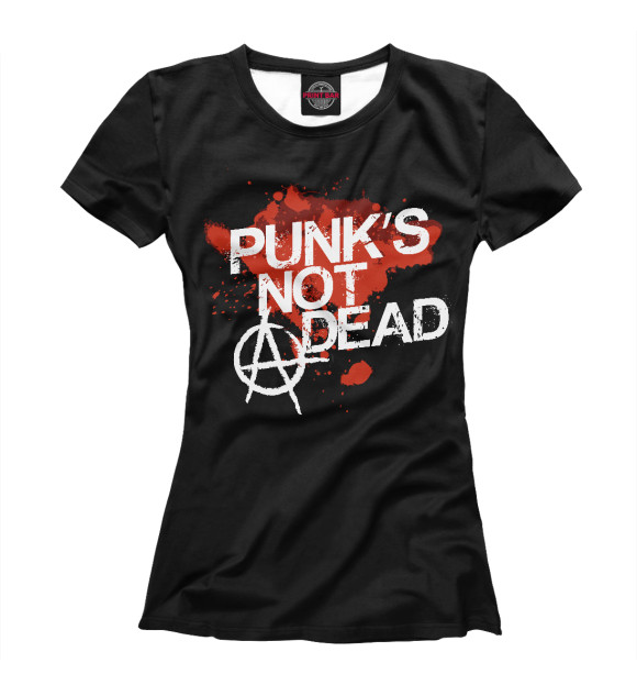 Женская футболка с изображением Punks not dead цвета Белый