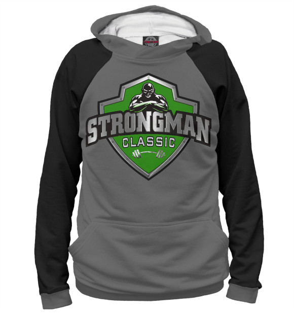 Женское худи с изображением STRONGMAN цвета Белый