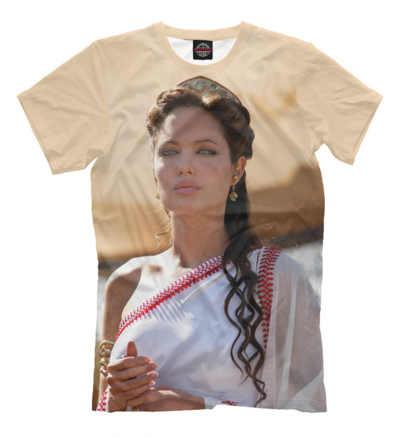 Мужская футболка с изображением Александр — Анджелина Джоли цвета Молочно-белый