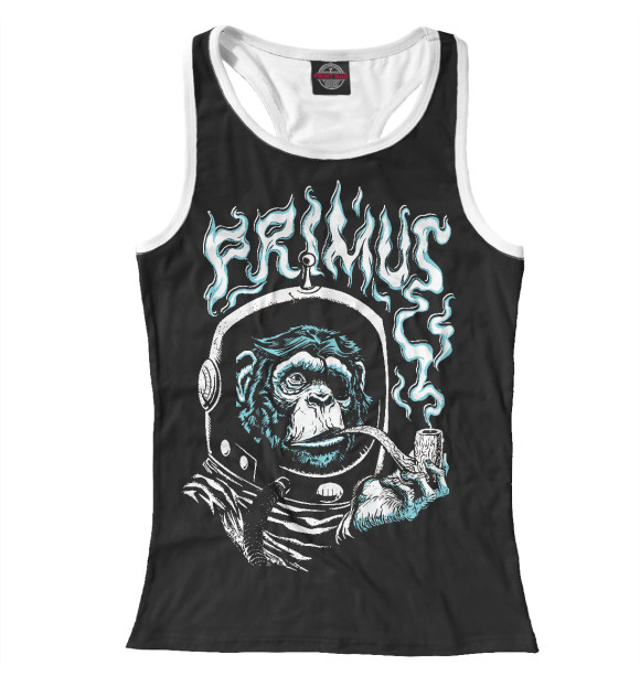 Женская майка-борцовка с изображением Примус примат цвета Белый