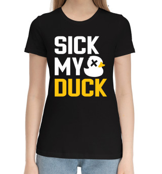 Хлопковая футболка для девочек Sick my duck