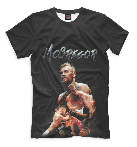 Мужская футболка с изображением Конор МакГрегор цвета Черный