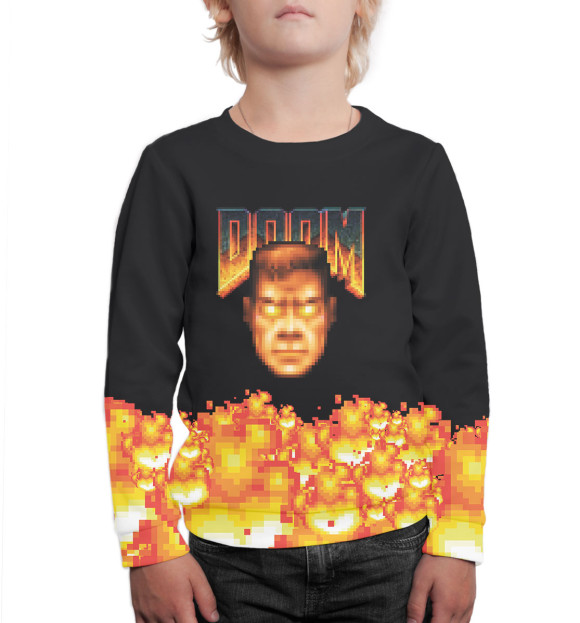 Свитшот для мальчиков с изображением Doom цвета Белый