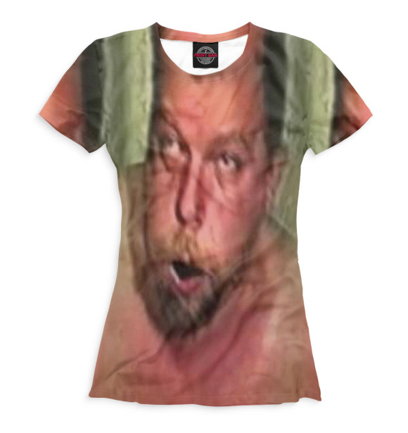 Женская футболка с изображением Зеленый слоник цвета Белый