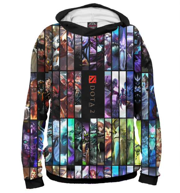 Мужское худи с изображением Dota 2 цвета Белый