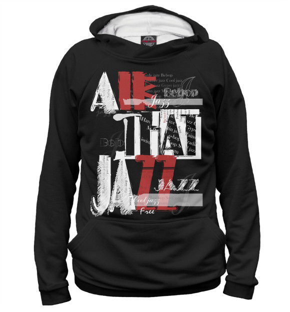 Женское худи с изображением JAZZ цвета Белый