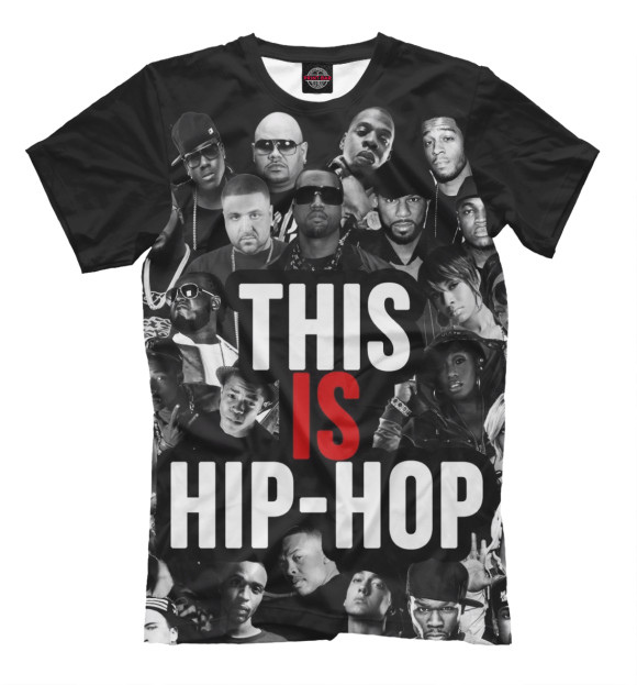 Мужская футболка с изображением Хип-хоп цвета Черный