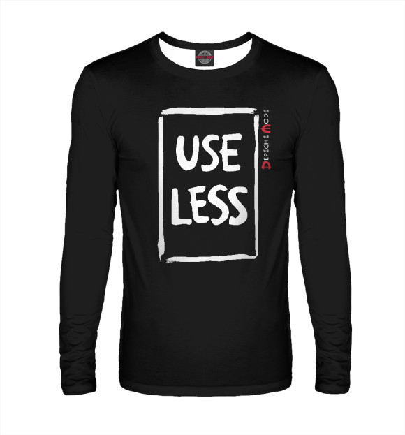 Мужской лонгслив с притом Useless цвета Белый Мужской лонгслив с изображением Useless цвета Белый