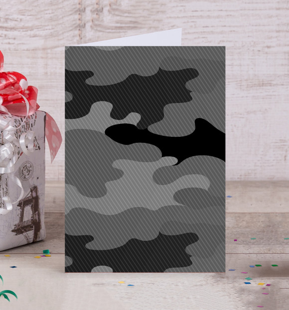 Открытка с изображением camouflage gray цвета Белый