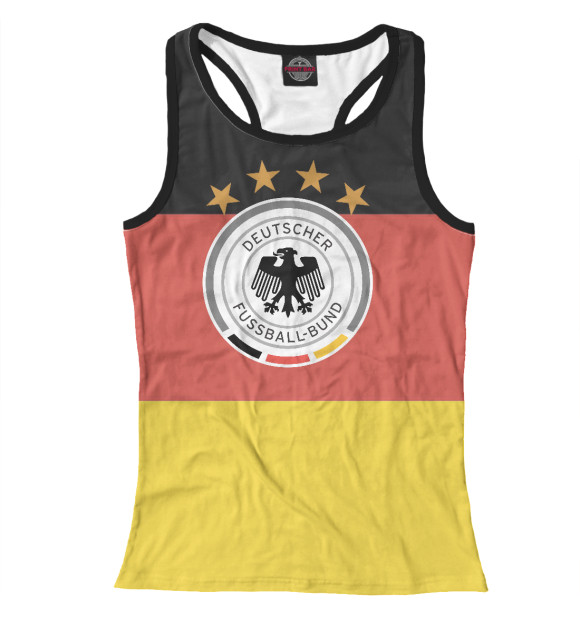 Женская майка-борцовка с изображением Сборная Германии цвета Белый