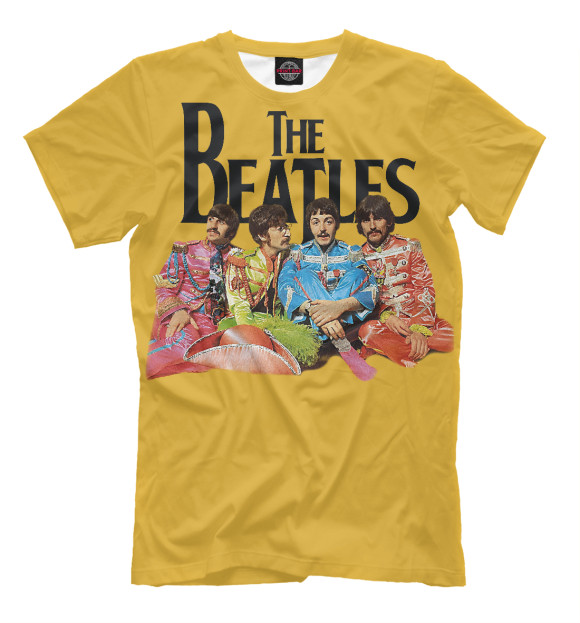Мужская футболка с изображением The Beatles цвета Хаки