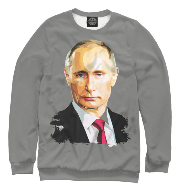 Свитшот для девочек с изображением Путин В.В. цвета Белый