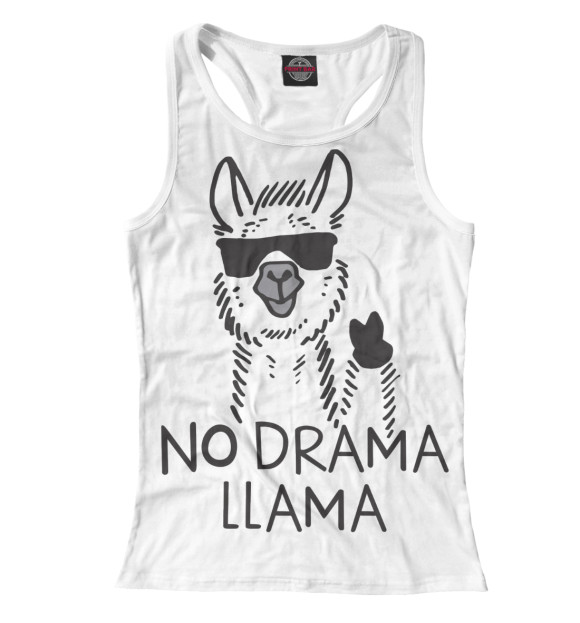 Женская майка-борцовка с изображением Лама - драма. цвета Белый