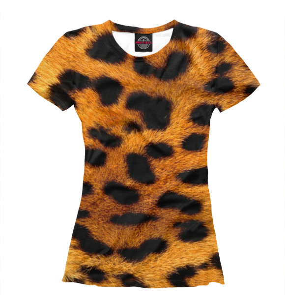Женская футболка с изображением Пятно леопарда цвета Белый