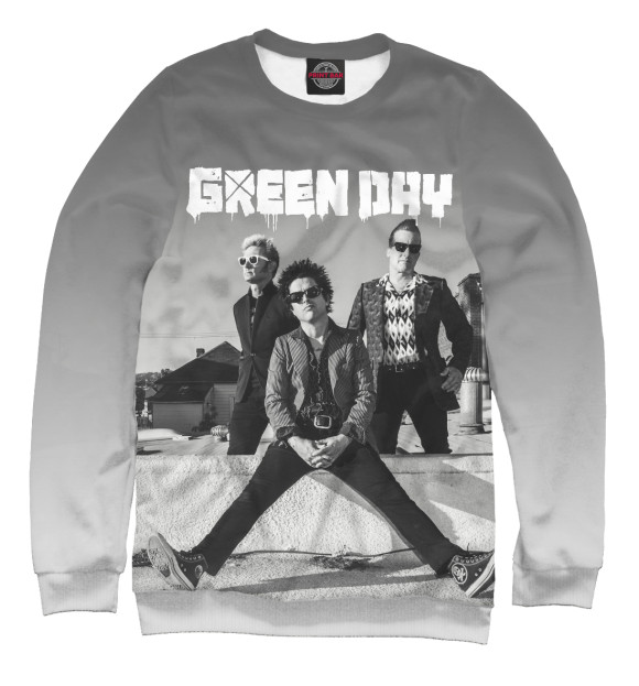 Женский свитшот с изображением Green Day цвета Белый