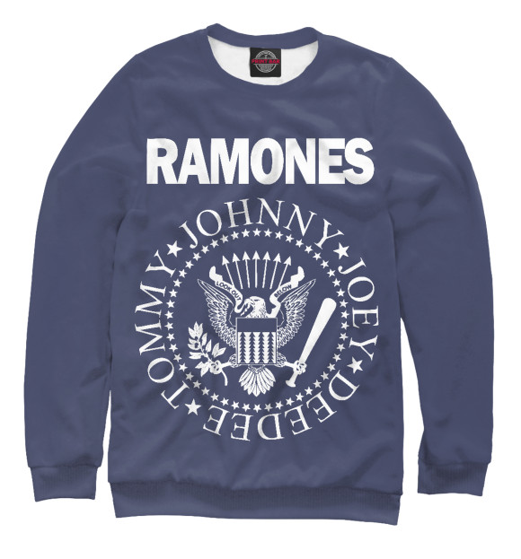 Мужской свитшот с изображением Ramones цвета Белый