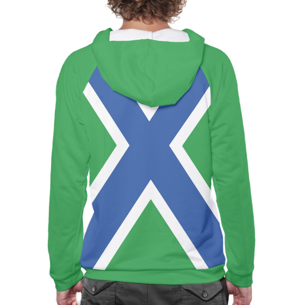 Мужское худи с изображением Береговая охрана ПС ФСБ цвета Белый