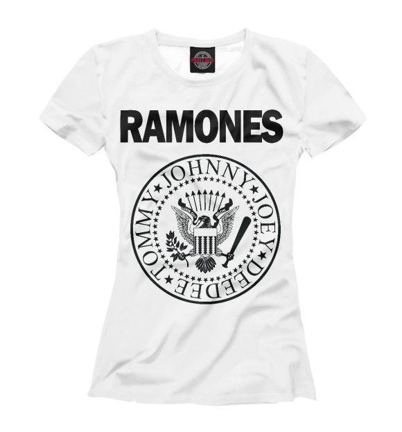 Футболка для девочек с изображением Ramones цвета Белый