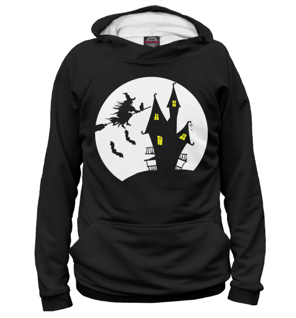 Мужское худи с изображением Ведьма цвета Белый