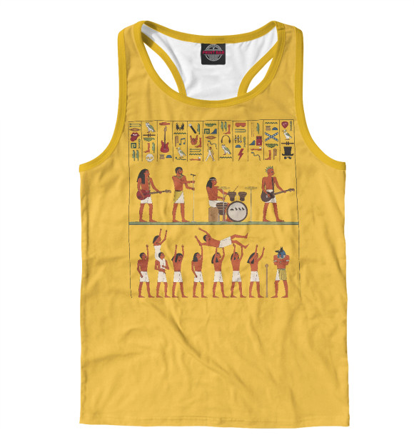 Мужская майка-борцовка с изображением Египетский рок цвета Белый