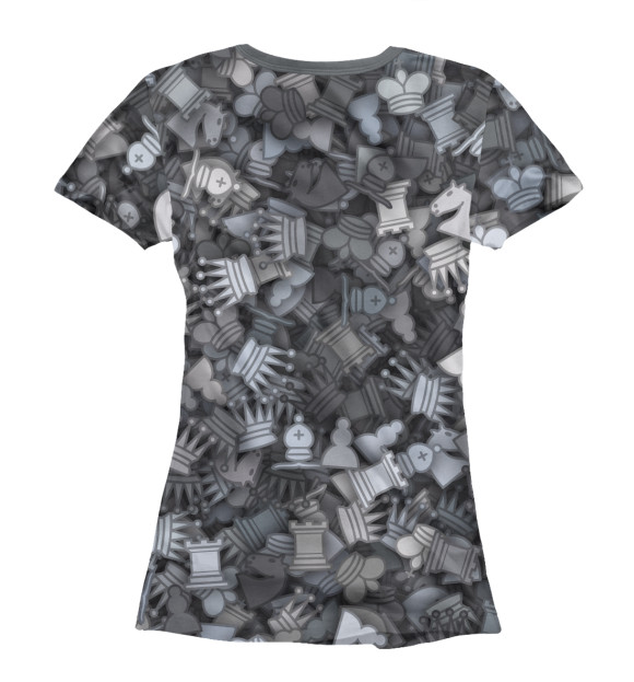 Женская футболка с изображением Шахматный камуфляж цвета Белый