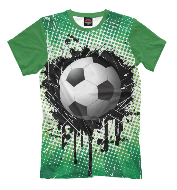 Мужская футболка с изображением Футбол цвета Серый