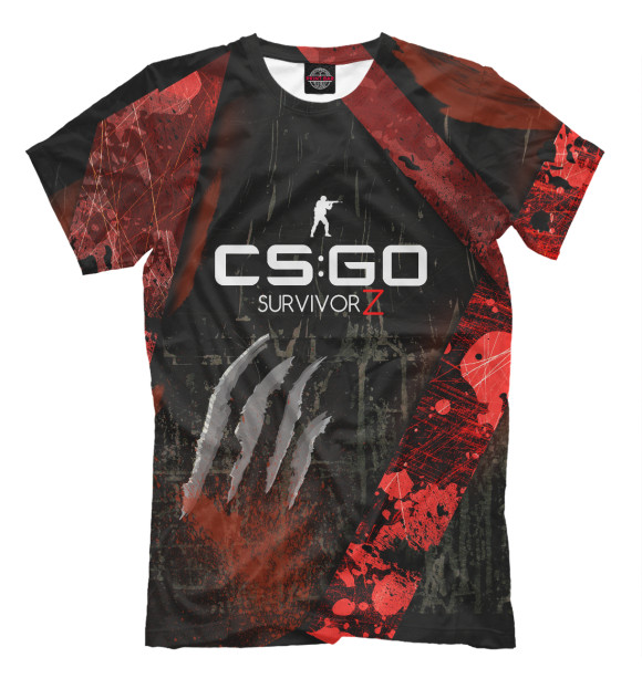 Мужская футболка с изображением CS:GO /  Survivor Z цвета Молочно-белый
