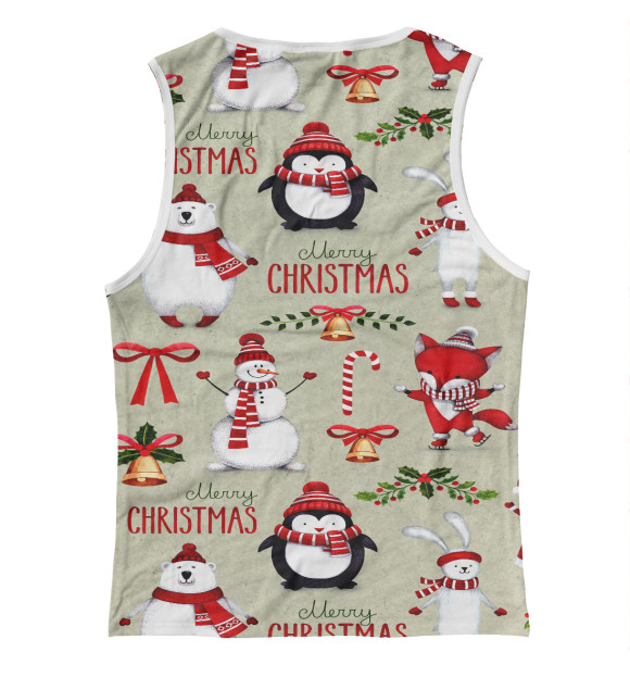 Женская майка с изображением Christmas цвета Белый