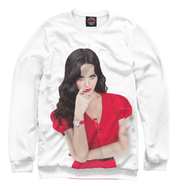 Мужской свитшот с изображением Katy Perry цвета Белый