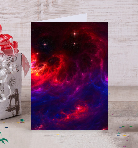 Открытка с изображением Галактика цвета Белый