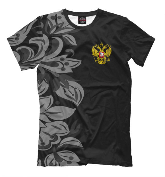Футболка для мальчиков с изображением Russia Black&White ornament цвета Черный