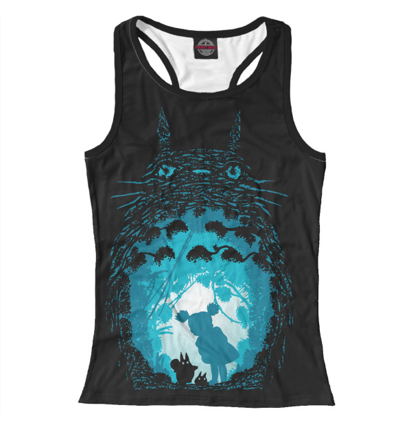 Женская майка-борцовка с изображением Мой сосед Тоторо цвета Белый